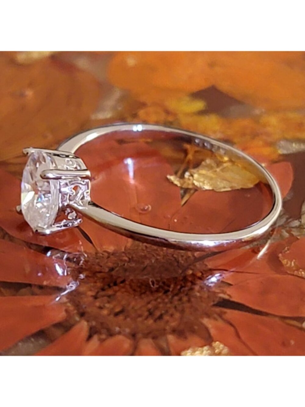 1ct Oval Moissanite Sterling Silver Ring Size 7 S925 NWTs